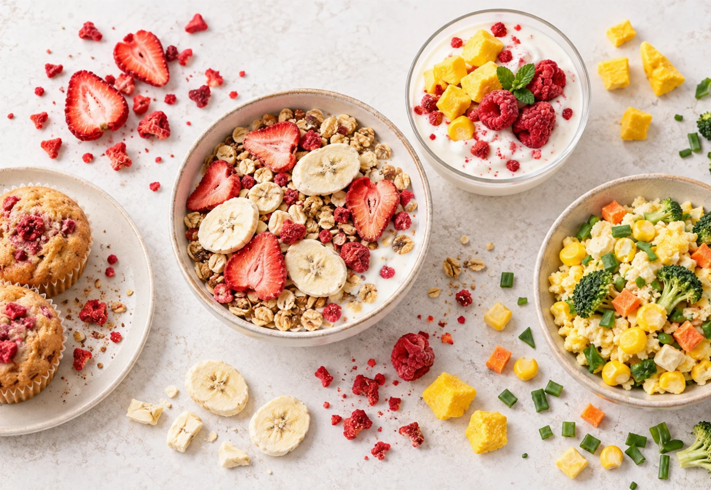 A finished food application using fruit or vegetable ingredients